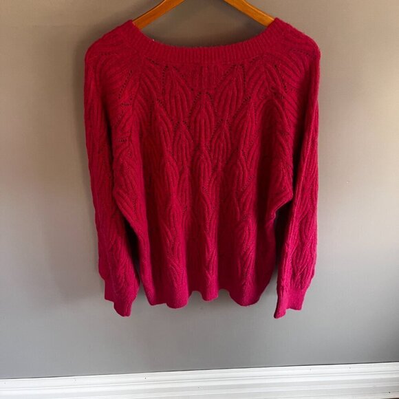 Rickis Plus Size knit sweater hot pink XXL Barbiecore Winter Warm Sweater - Picture 7 of 10
